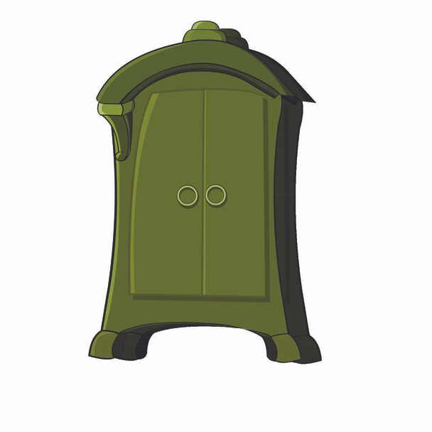 Античный деревянный шкаф - Векторное изображение мультфильма
 - Вектор,изображение