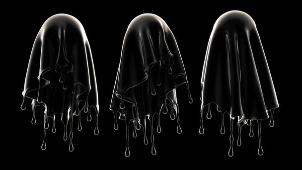 Black background with splash of liquid. 3d illustration, 3d rendering. - Fotografie, Obrázek