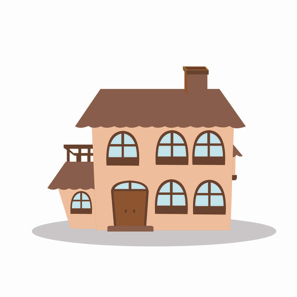 House with Windows - Cartoon Vector Image - Vector, Image