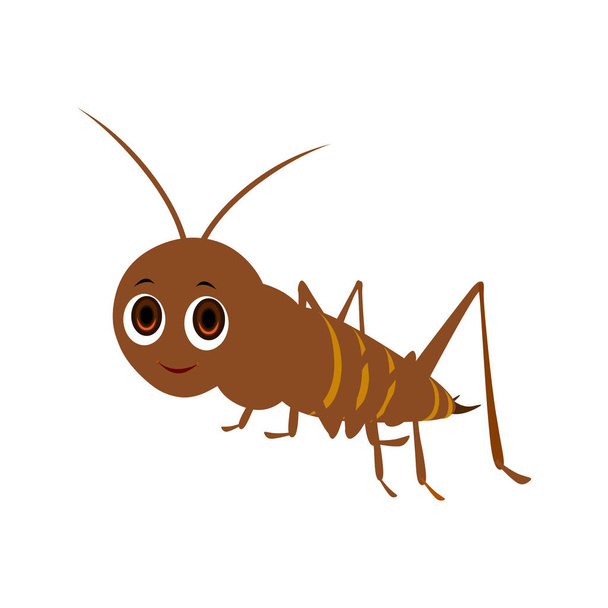 Sad Brown Cricket - Cartoon Vector Image - Vector, Image