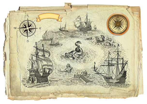 Old pirate map - Valokuva, kuva