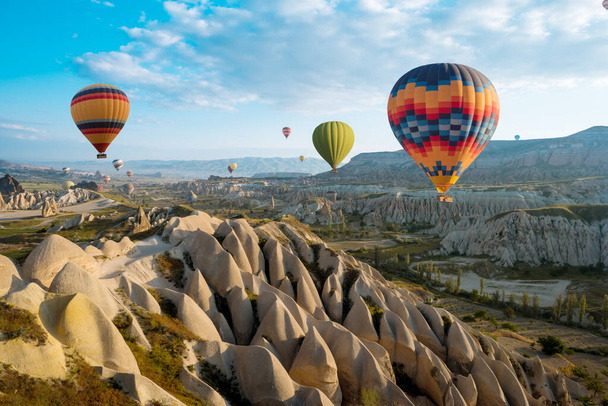 great tourist attraction of Cappadocia hot air balloon flight - Fotó, kép