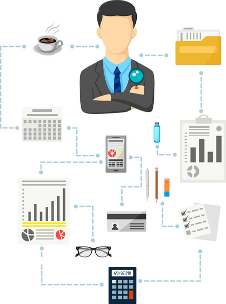 Homme d'affaires Activité illustration vectorielle plate
 - Vecteur, image