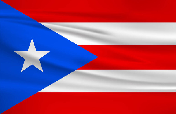Ikona wektora flagi Portoryko, flaga Portoryko machająca na wietrze. - Wektor, obraz