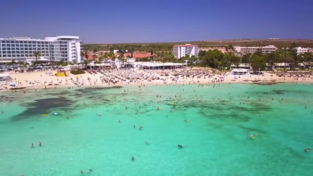 Nissi beach Aya Napa Cyprus aerial 4k - Felvétel, videó