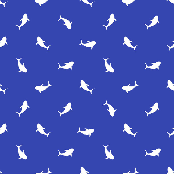 Sharks Silhouette Motif Seamless Pattern - Zdjęcie, obraz