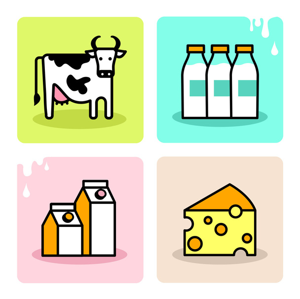 Set di icone del latte Dayri
 - Vettoriali, immagini