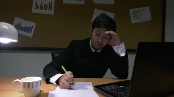 asian businessman working in office  - Footage, Video