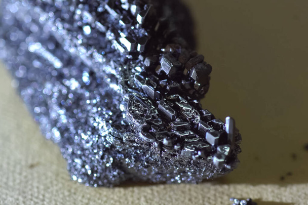 Crystals of iodine, iodine in metal form. - Photo, Image