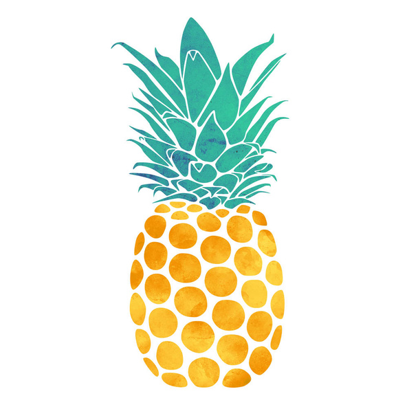 Ananas em Farbe fr Sommer Grukarten oder andere Vector Graphiken
 - Vetor, Imagem