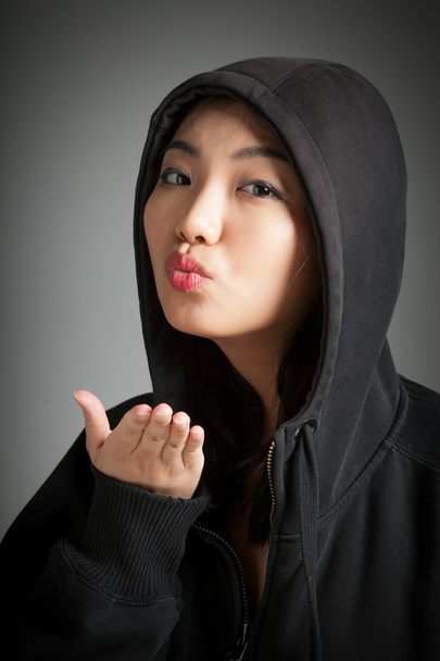 Attractive asian girl 20 years old shot in studio - Photo, Image