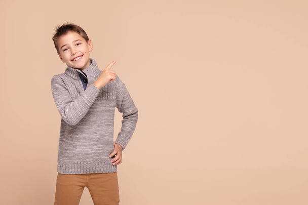 Fashionable happy teen boy posing. - Фото, зображення