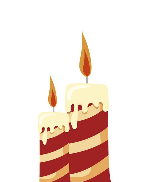 cartoon of candles on a white background - Vector, Image