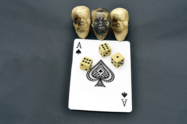 Unlucky card with Dice - Photo, Image