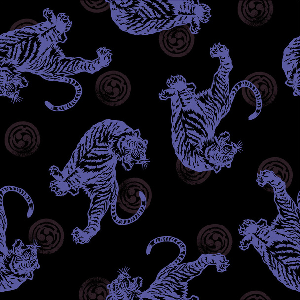 Japanese tiger　seamlessly - Vetor, Imagem