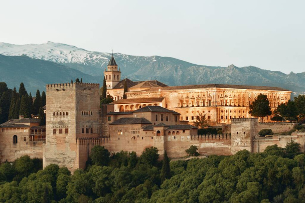 Granada Alhambra vista panorámica de la montaña en España. - Foto, Imagen