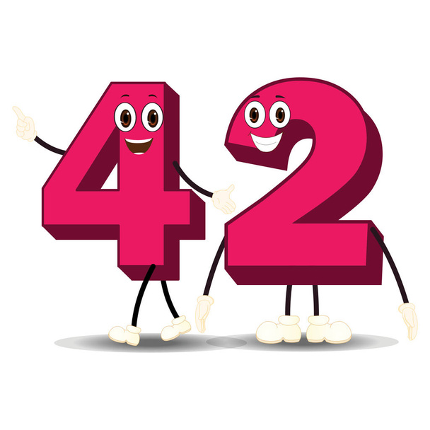 Número Quarenta e Dois - Desenhos animados imagem vetorial
 - Vetor, Imagem
