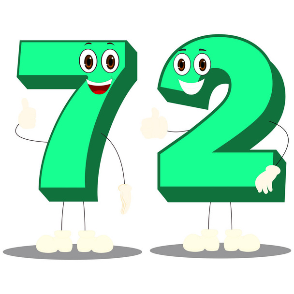 Número setenta y dos - Imagen vectorial de dibujos animados
 - Vector, imagen