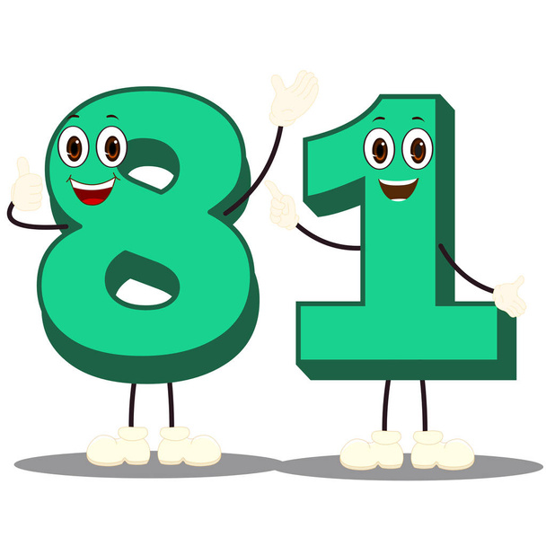 Número oitenta e um - Desenhos animados imagem vetorial
 - Vetor, Imagem