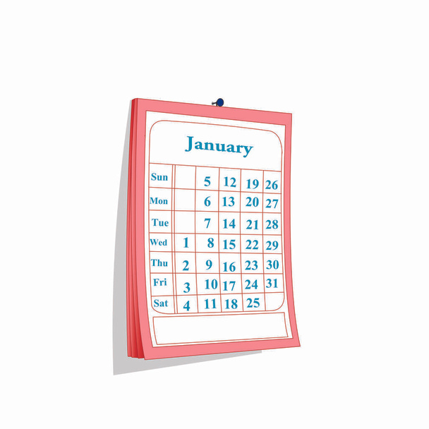 Calendar on Wall - Cartoon Vector Image - Vector, Image