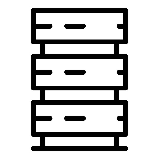 Server tower icon, outline style - Vecteur, image