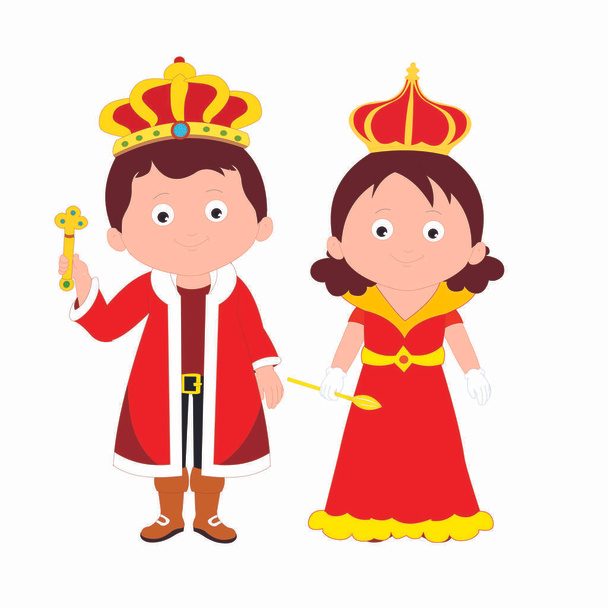 Βασιλιάς και Βασίλισσα - Cartoon Vector Image - Διάνυσμα, εικόνα