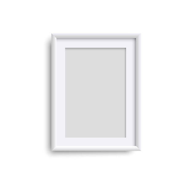 Svislý prázdný rámeček obrázku, realistický bílý svislý obrázek f - Vektor, obrázek