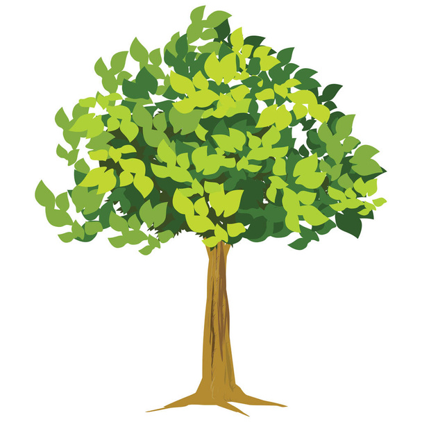 Single Tree - Cartoon Vector Image - Вектор,изображение