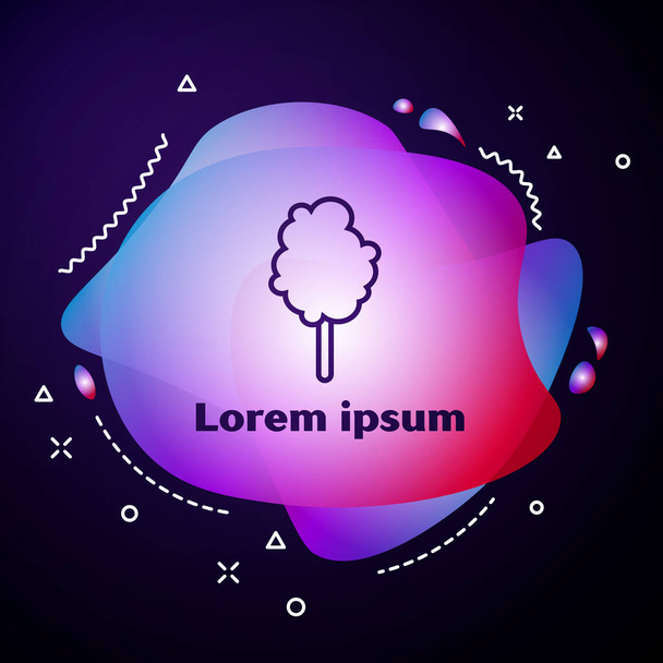 Purple line Cotton candy icon isolated on dark blue background. Abstract banner with liquid shapes. Vector Illustration - Vector, Image