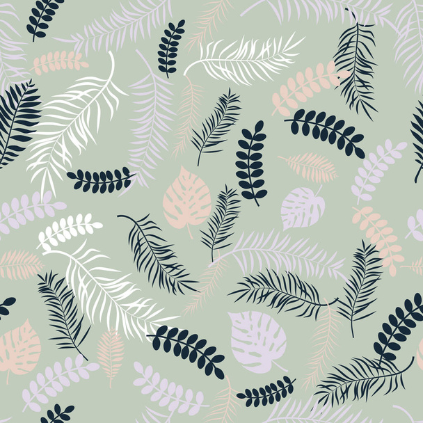 Tropic seamless pattern with color leaves - Вектор, зображення