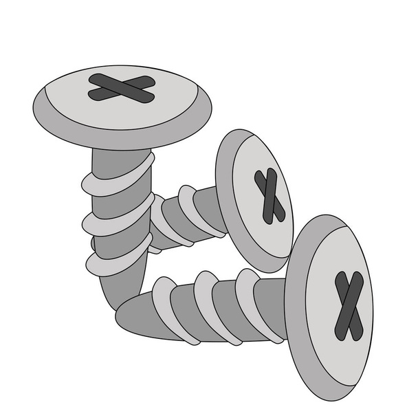 Três parafusos - Desenhos animados imagem vetorial
 - Vetor, Imagem