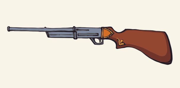 Old wooden gun. Vector drawing - Vector, Image