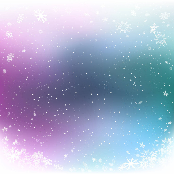 Winter Christmas snowfall color background - Вектор, зображення