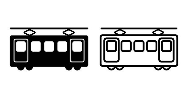 Train railway simple icon vector illustration material black and white - Vector, Image