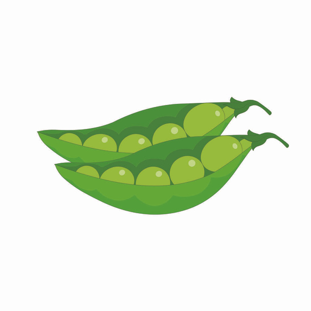 Green Peas in a Pod - Cartoon Vector Image - Вектор, зображення