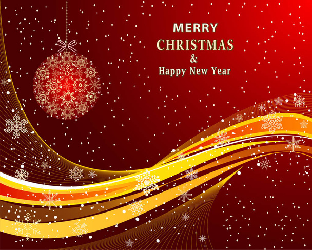 Natal cartão de saudação fundo com flocos de neve
 - Vetor, Imagem