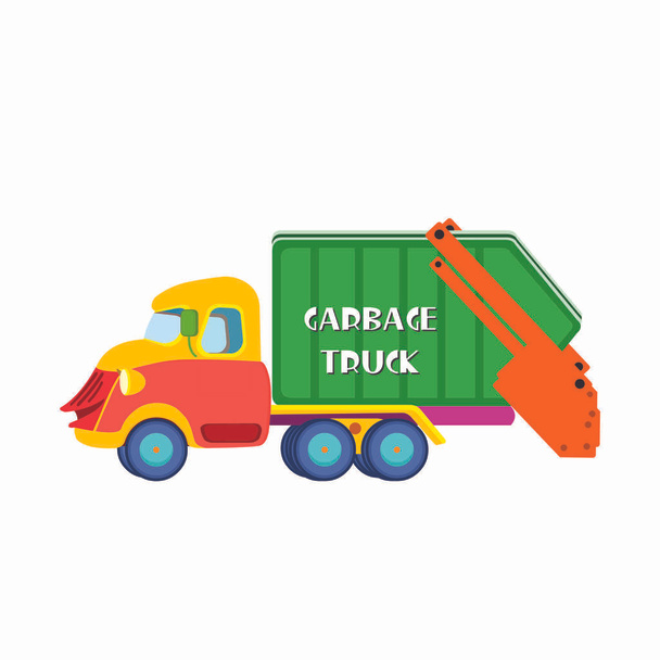 Garbage Truck - Cartoon Vector Image - Vector, Image