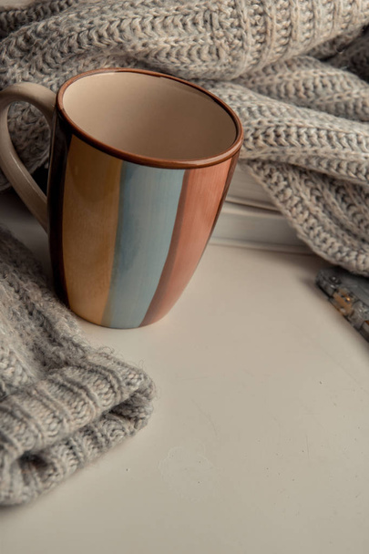 sweater coffee tea mug cup morning - Fotoğraf, Görsel