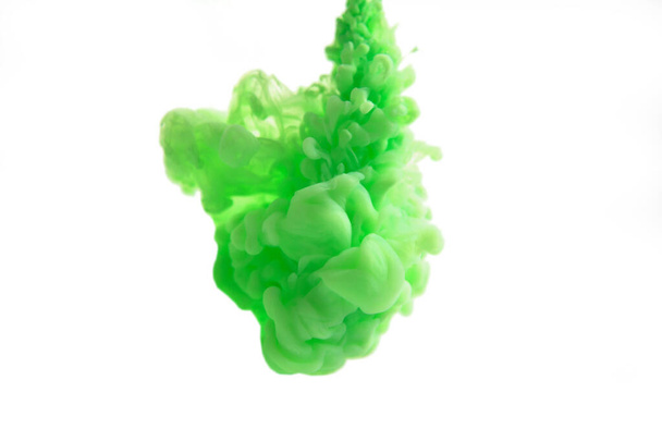 Abstract green ink in water - Φωτογραφία, εικόνα