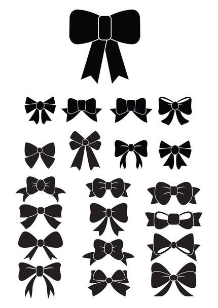 Set of graphical decorative bows. - Vector, Image