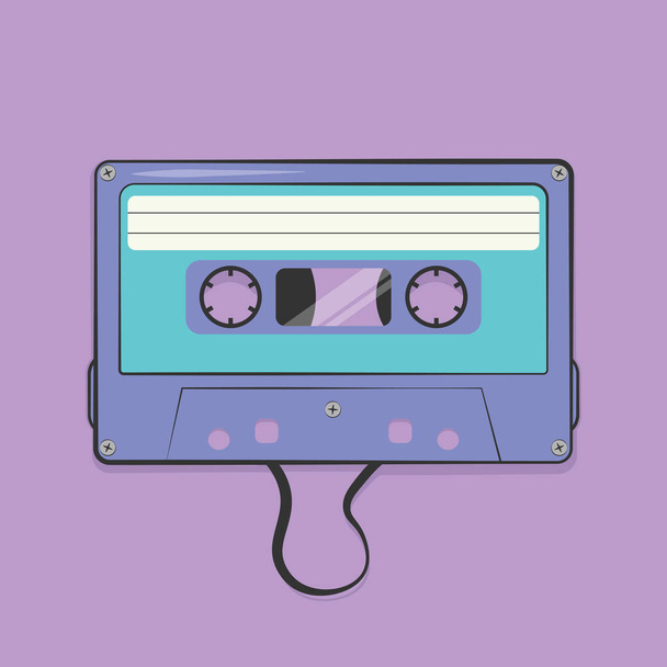 Retro cassette tape magnetic audio compact isolated music icon vector illustration - Vettoriali, immagini