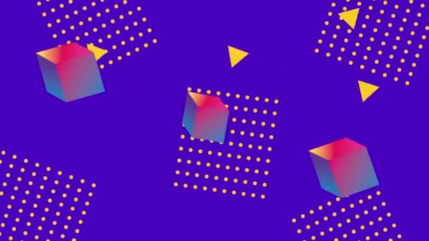 colores líneas y figuras geométricas en la animación de fondo púrpura
 - Imágenes, Vídeo