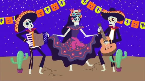 Живая мексиканская анимация с персонажами из черепов мариачи и катрины
 - Кадры, видео