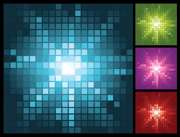 abstract lights background with mosaic sunburst - Vector, imagen