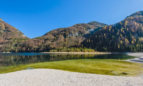 Raibl Lake near Predil pass in Italian Alps. - Foto, Bild