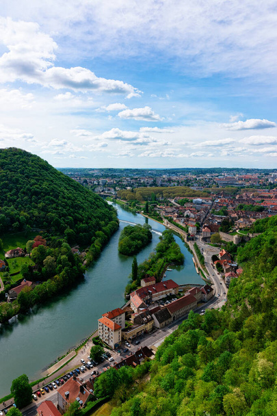 Bourgogne Besancon Kalesi ve River Doubs 'dan manzara - Fotoğraf, Görsel