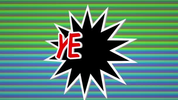 Yeah comic pop art text against colorful background - Footage, Video