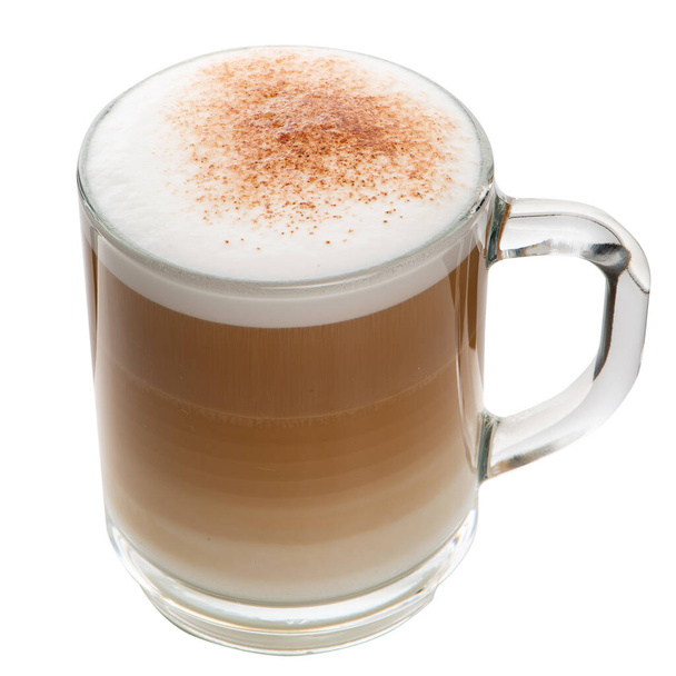 Glass cup mix latte coffee foam - Φωτογραφία, εικόνα