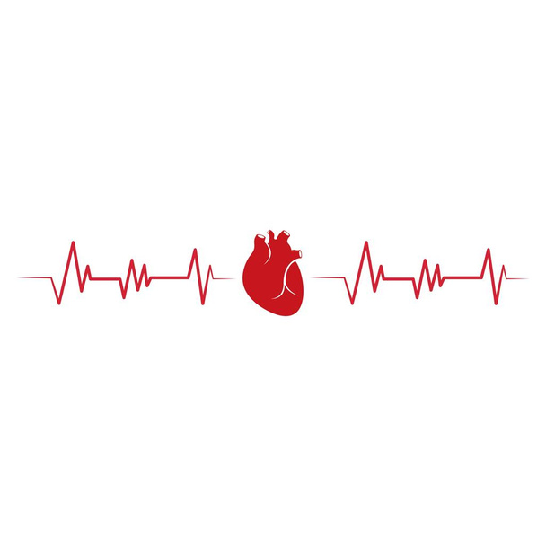Ilustração médica do ícone do vetor da cardiologia do logotipo do coração humano
 - Vetor, Imagem