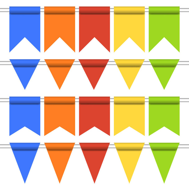 Set of color glossy flags, vector illustration. - Vektor, Bild